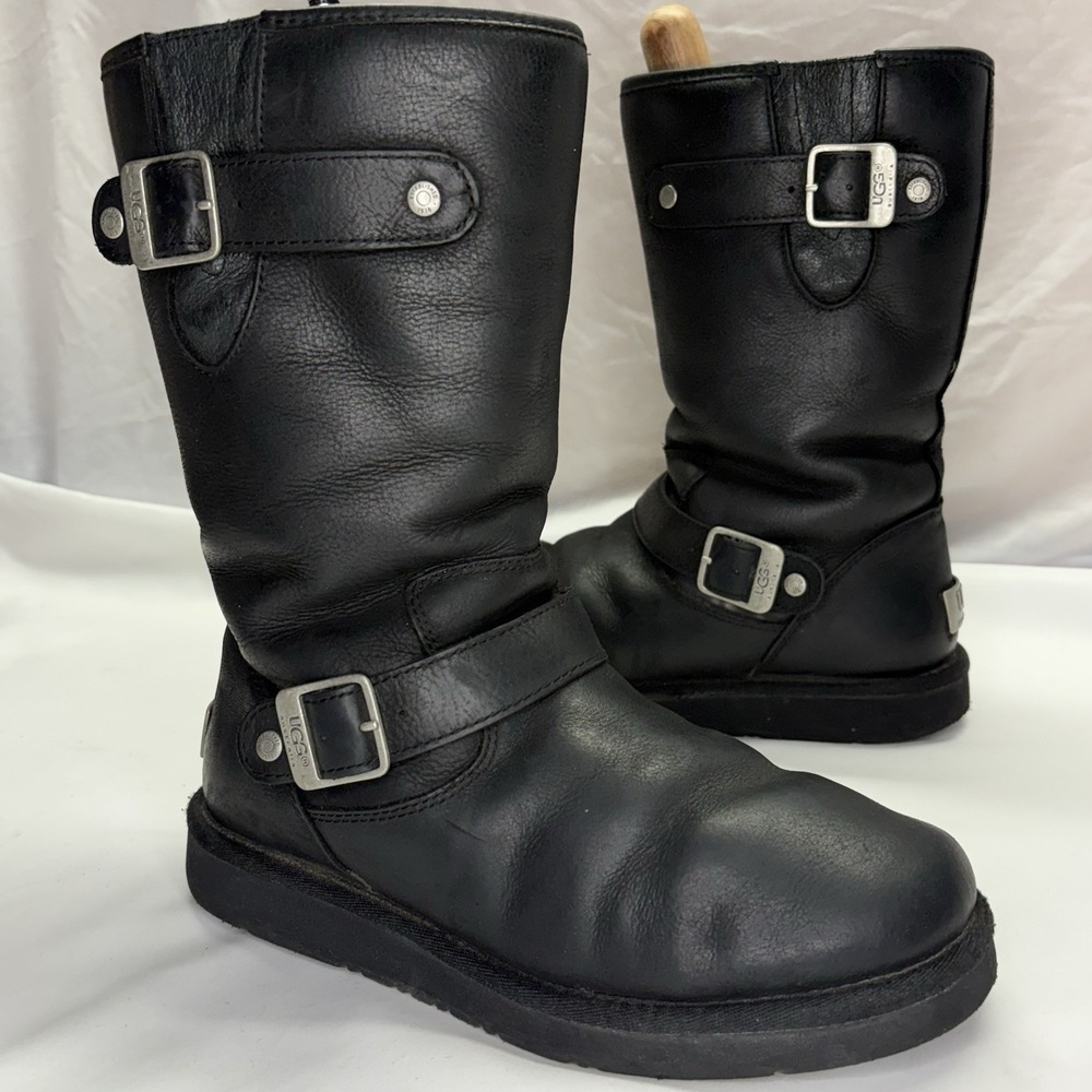Ugg Australia Women's Kensington Sutter Black Buckle Boots Womens Size 7 1005374